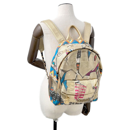 CHANEL CC Logo Graffiti Backpack Gold/MulticolorAS0867 Canvas Leather
