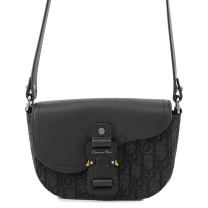 Dior Oblique Saddle Shoulder Black2ADCA435YKS Canvas Calf Leather Size Mini