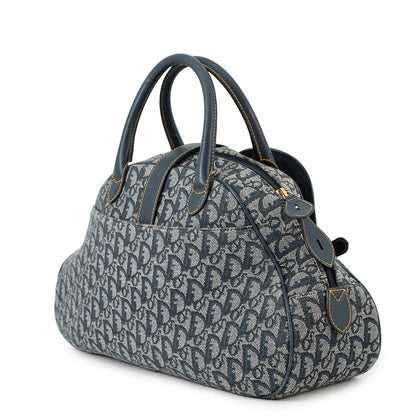 Dior Trotter double saddle bag Navy Canvas Leather