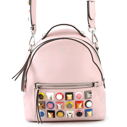 FENDI Bolsa Vitto Dolce Studded Shoulder Bag Pink8BT281 Leather