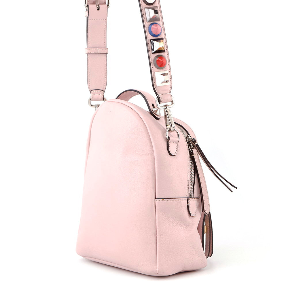 FENDI Bolsa Vitto Dolce Studded Shoulder Bag Pink8BT281 Leather