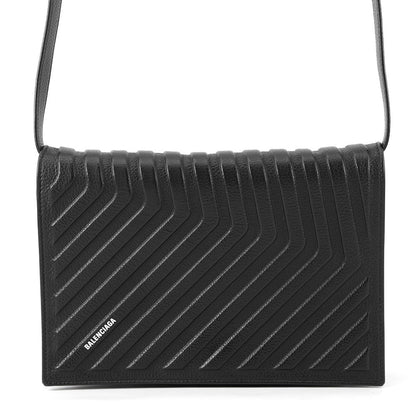 BALENCIAGA Calf Wrap Shoulder Bag Black679465 Leather