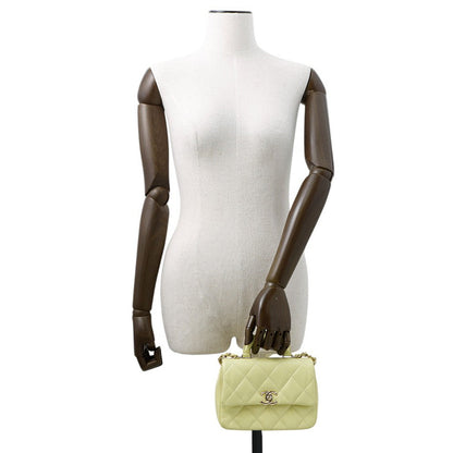 CHANEL Top handle Matelasse Shoulder YellowAS4543 Shiny Calf Leather Size Mini