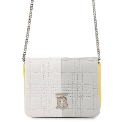 BURBERRY TB logo Lola Yellow/Gray/White Leather