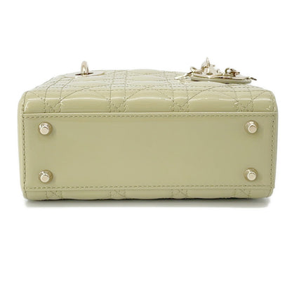 Dior Lady Dior 2WAYHandbag Light Green Patent Leather Size Mini