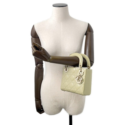 Dior Lady Dior 2WAYHandbag Light Green Patent Leather Size Mini