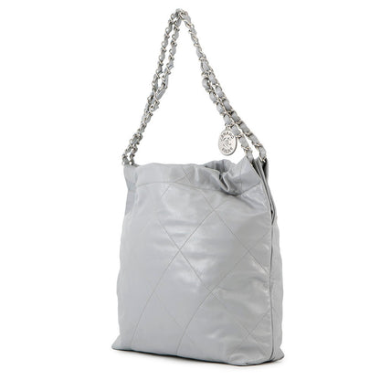 CHANEL CHANEL22 Handbag GrayAS3260 Shiny Calf Leather Size Small