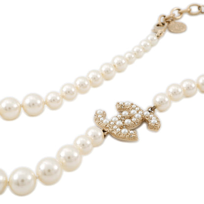 CHANEL CC Logo Pearl ChokerA64757 Faux Pearl Rhinestone