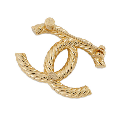 CHANEL CC Logo Pearl Brooch GoldABB082 Gold Plated Rhinestone