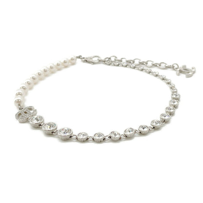 CHANEL CC Logo PearlNecklaceABA625 Metal Strass Costume Pearl