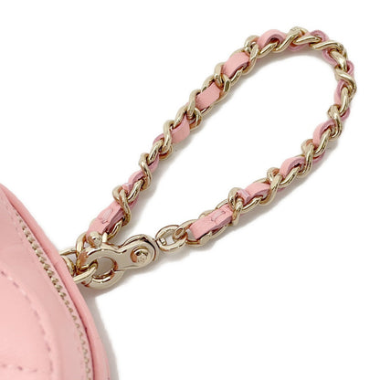 CHANEL Matelasse Mini Heart Bag Charm PinkAP4838 Lambskin