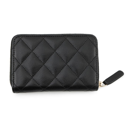 CHANEL Matelasse Classic Zip Coin Purse BlackAP4341 Caviar Leather/Rhinestone