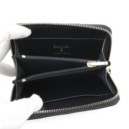 CHANEL Matelasse Classic Zip Coin Purse BlackAP4341 Caviar Leather/Rhinestone