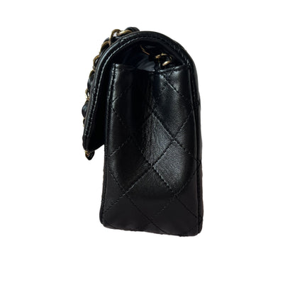 Chanel Classic Flap Rectangular Mini Black Lambskin Leather Gold Hardware, 2016-2017
