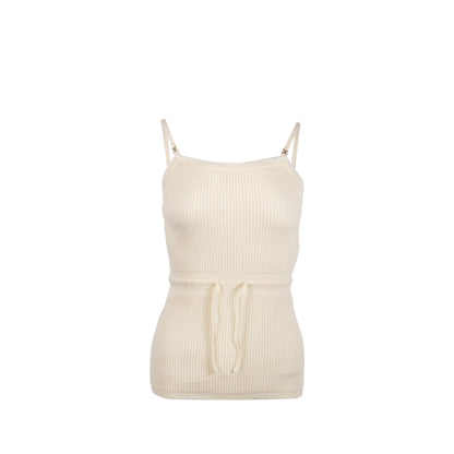 Chanel Size 36 Knit Tank Dress Cotton/Polyamide White