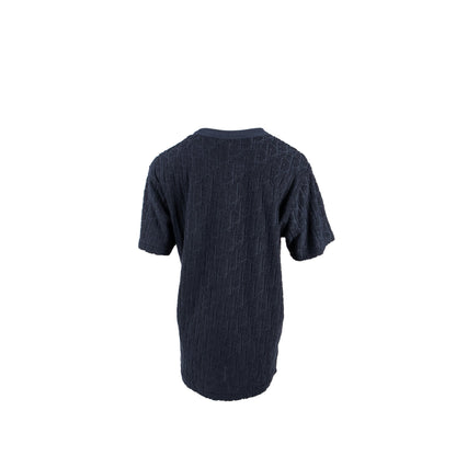 Dior Size Oblique Relaxed-Fit T-Shirt Cotton Jacquard Navy Blue Terry