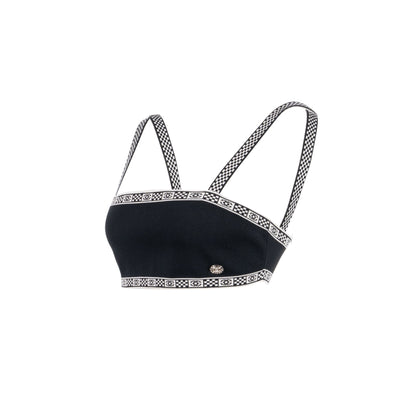 Chanel Size 36 23C CC Logo Top Polyester/Cotton Black/White
