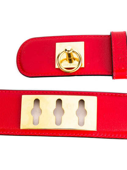 Luxury CELINE Vintage Red Leather Belt