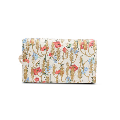 Christian Dior 2020 White Leather Hibiscus Lady Dior Wallet on Chain
