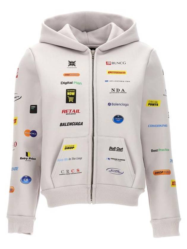 Luxury Balenciaga Trending 2025 Business English Zip-Up Hoodie Offwhite