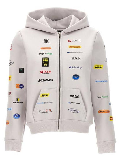 Luxury Balenciaga Trending 2025 Business English Zip-Up Hoodie Offwhite
