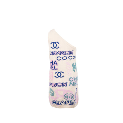 Chanel Size 36 23P Logo Dress Cotton/Polyamide Ecru/Pink/Blue/Green