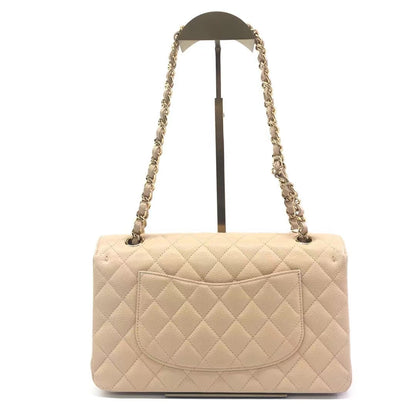 Chanel Timeless Classic Flap 2011 Medium Beige Caviar Leather Gold HW