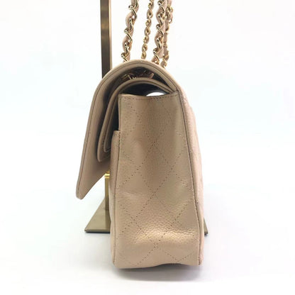 Chanel Timeless Classic Flap 2011 Medium Beige Caviar Leather Gold HW