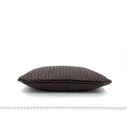 Bottega Veneta Intrecciato Hobo Medium Dark Chocolate Brown leather with Metal Studs 40cm
