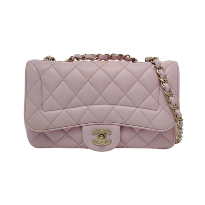 Chanel Diana Flap Small Pink Lambskin Leather Double Chain Gold Hardware 2015-2016