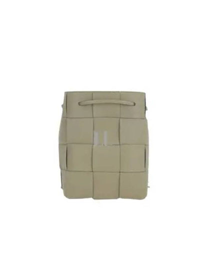 Luxury Bottega Veneta Intrecciato Cassette Small Bucket Bag Travertine
