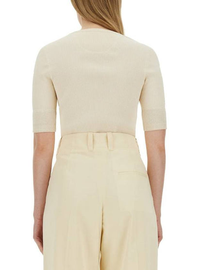 Luxury Bottega Veneta Long Sleeve T-Shirt 779195V3Z609028 SEA SALT