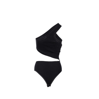 Celine Size One Shoulder Underpinning Wool/Polyamide Black