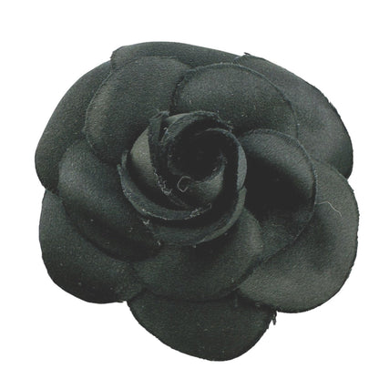 CHANEL Brooch textile black Camelia