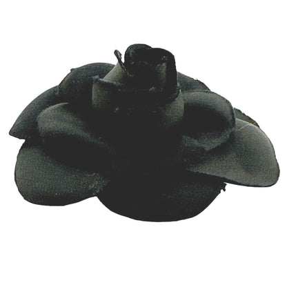 CHANEL Brooch textile black Camelia