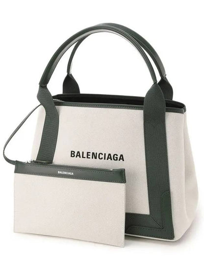 Luxury Balenciaga Trending 2025 Cabas Logo Canvas Small Tote Bag Dark Khaki