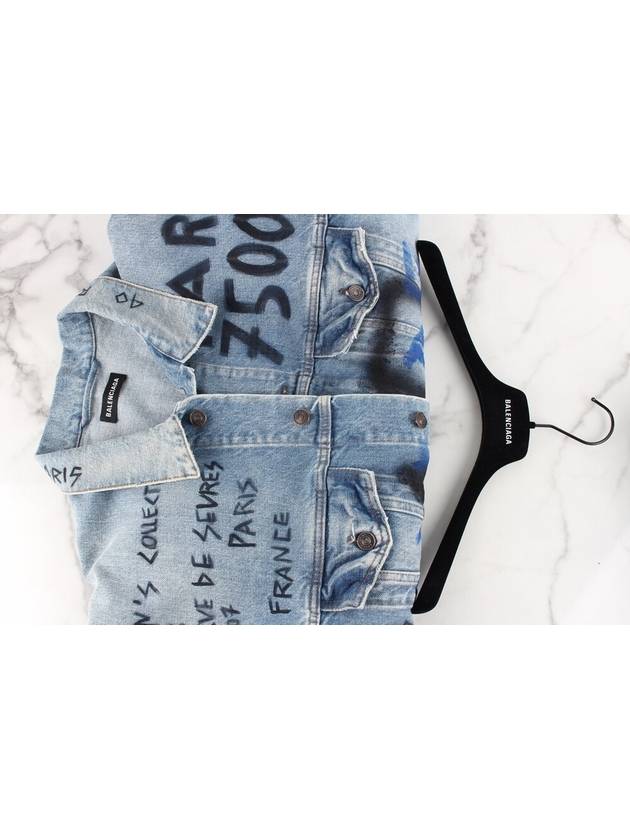 Luxury Balenciaga Trending 2025 Graffiti logo denim jacket 50 100 105