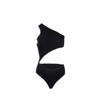 Celine Size One Shoulder Underpinning Wool/Polyamide Black