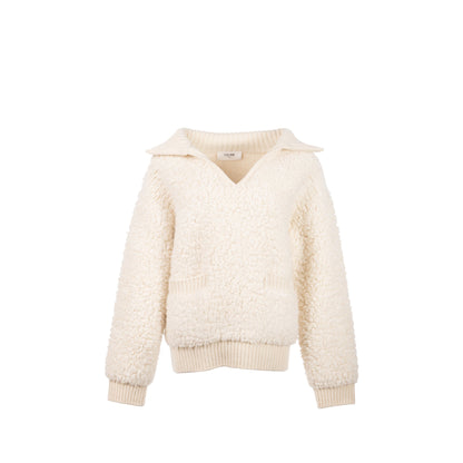 Celine size sweater Laine/Alpaga/Soie White