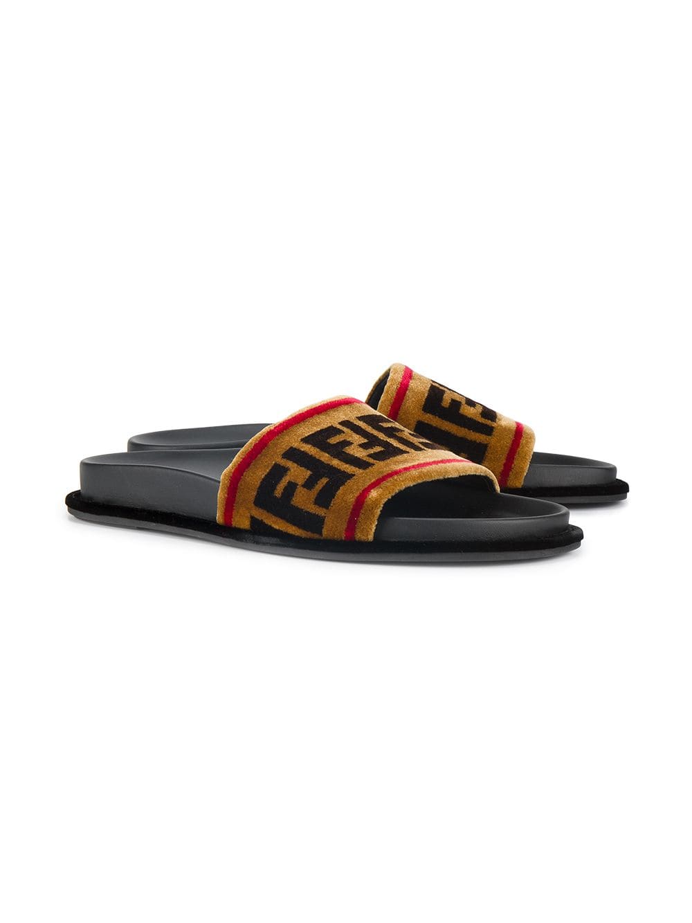 FENDI FF MOTIF BAND SLIDES