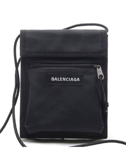 Luxury Balenciaga Trending 2025 Explorer Logo Patch Cross Bag Black