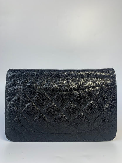 Chanel Wallet on Chain WOC Black Caviar Leather with Gold hardware
