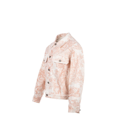 Dior Size 34 graphic print jacket neutrals cotton pink