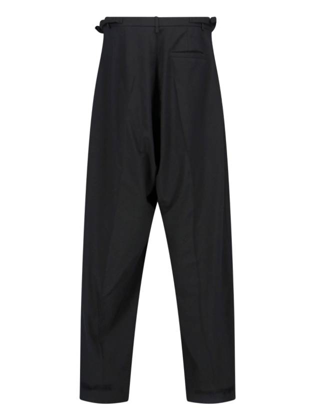 Luxury Balenciaga Trending 2025 Waist Buckle Strap Straight Pants Black