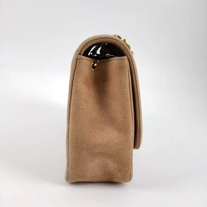 Chanel Diana Bag Medium Suede Beige with 24k Gold Plated Hardware