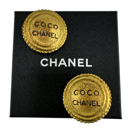 CHANEL Earring metal gold vintage Circle