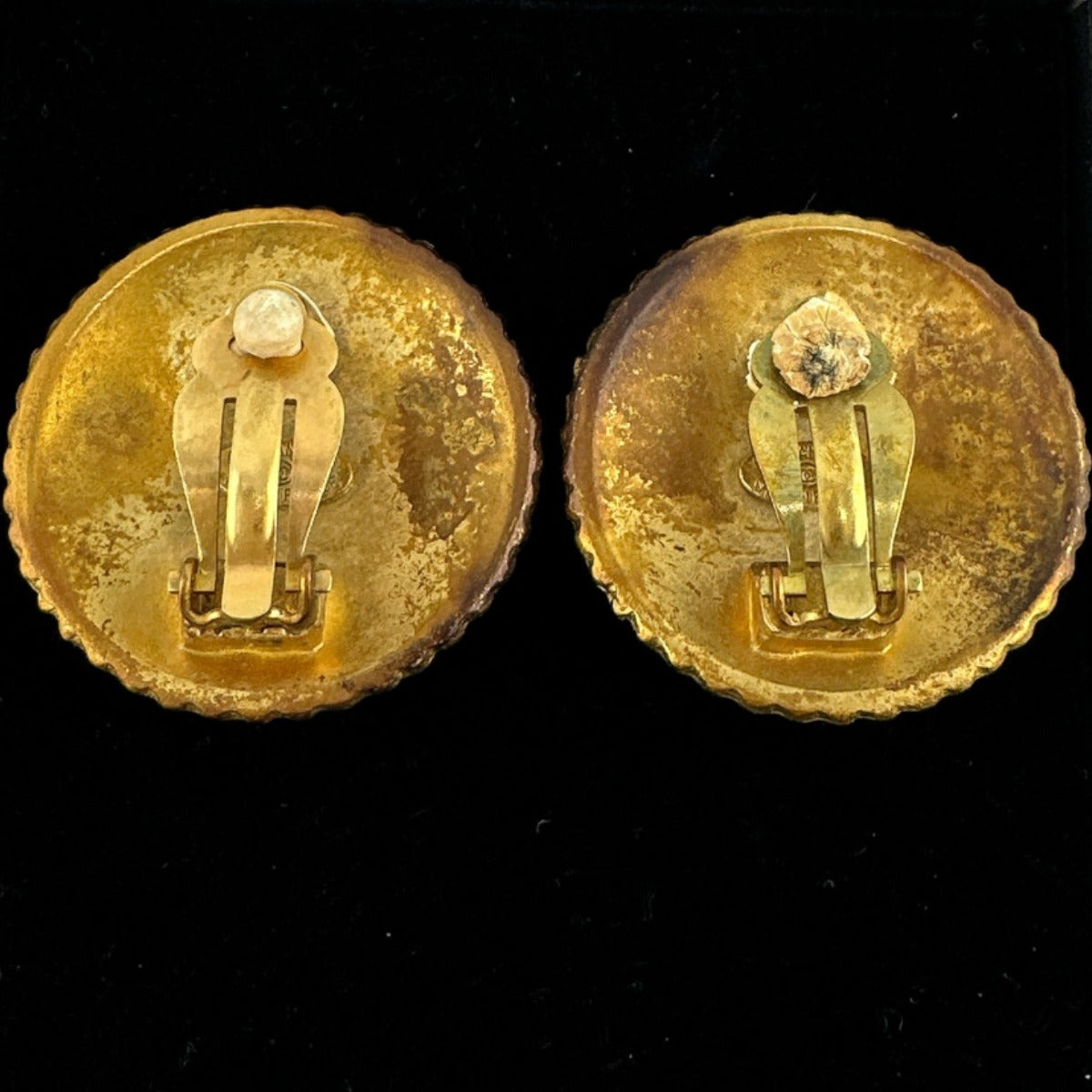 CHANEL Earring metal gold vintage Circle