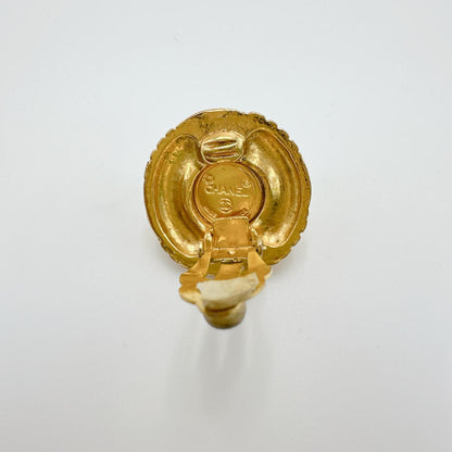 CHANEL Earring Gold Plated, Faux Pearl gold vintage Women