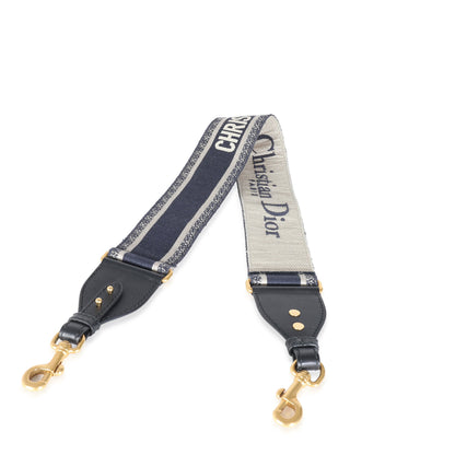 Dior Navy Logo Embroidered Adjustable Shoulder Strap