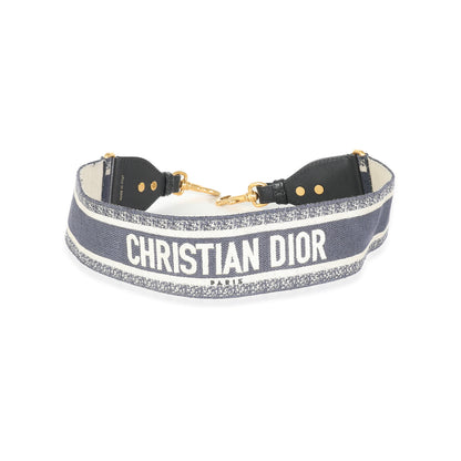 Dior Navy Logo Embroidered Adjustable Shoulder Strap